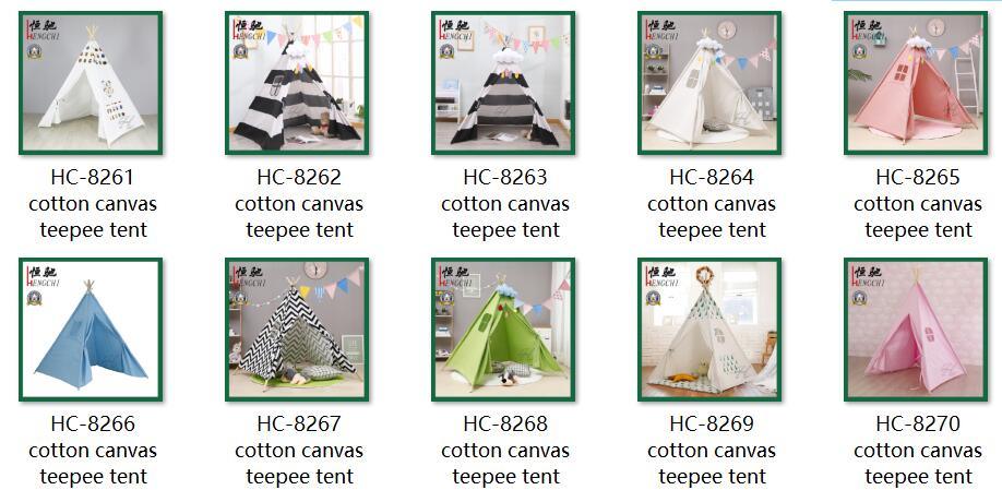 Classic Indian Kids Play Teepee Funny Indoor Cotton Canvas Kids Play Teepee Tent