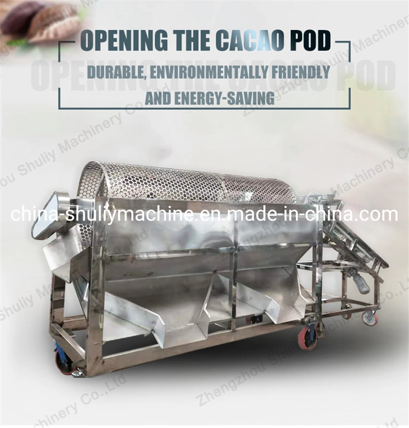 Professional Fresh Cocoa Pod Shelling Cutting Machine Cacao Pod Huller Machine