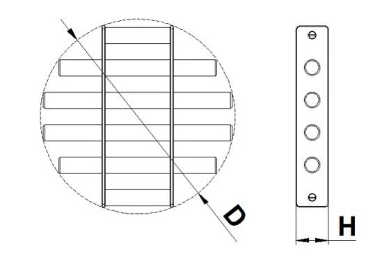 Grate Magnet with Stainless Steel Rod Baffles