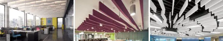 Sound Absorbing Eco Friendly Fiberglass Acoustic Ceiling Baffles