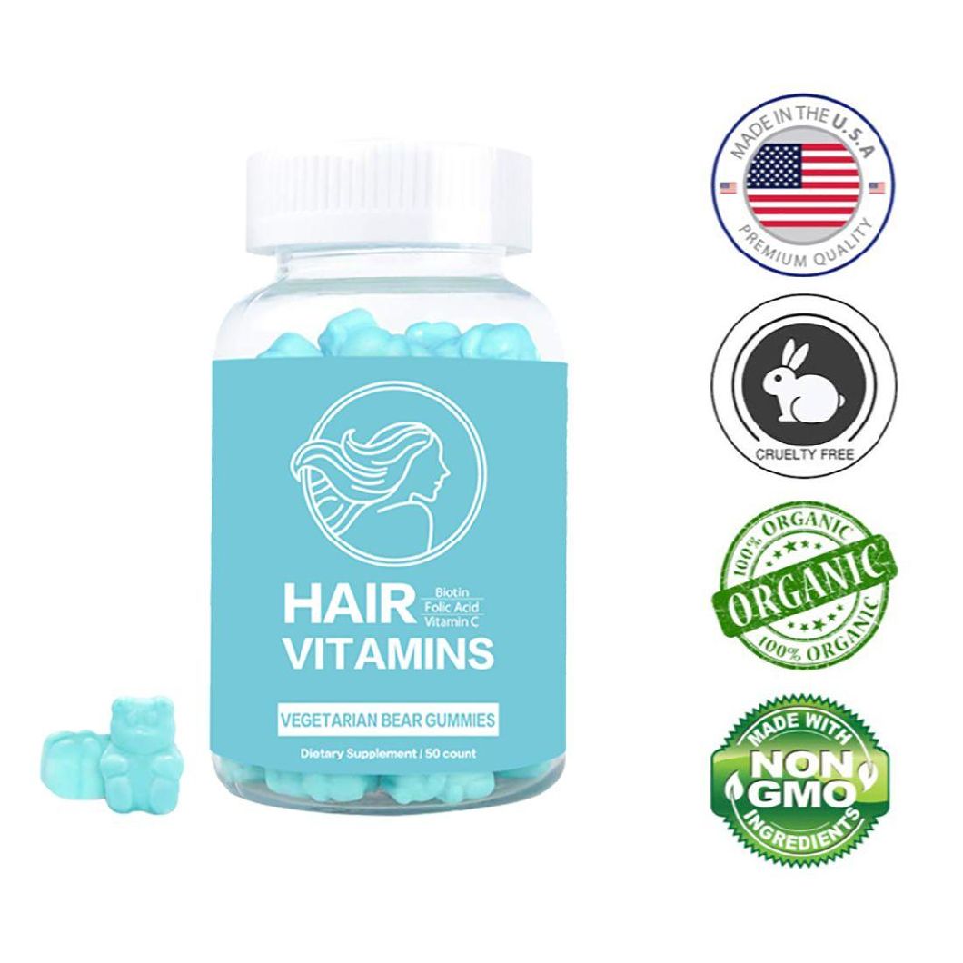 OEM/ODM Beauty Gummy Hair Nail Skin Pectin Biotin Beauty Gummy Vitamins and Best Vitamins for Hair Regrowth Sugarbear Hair Vitamin