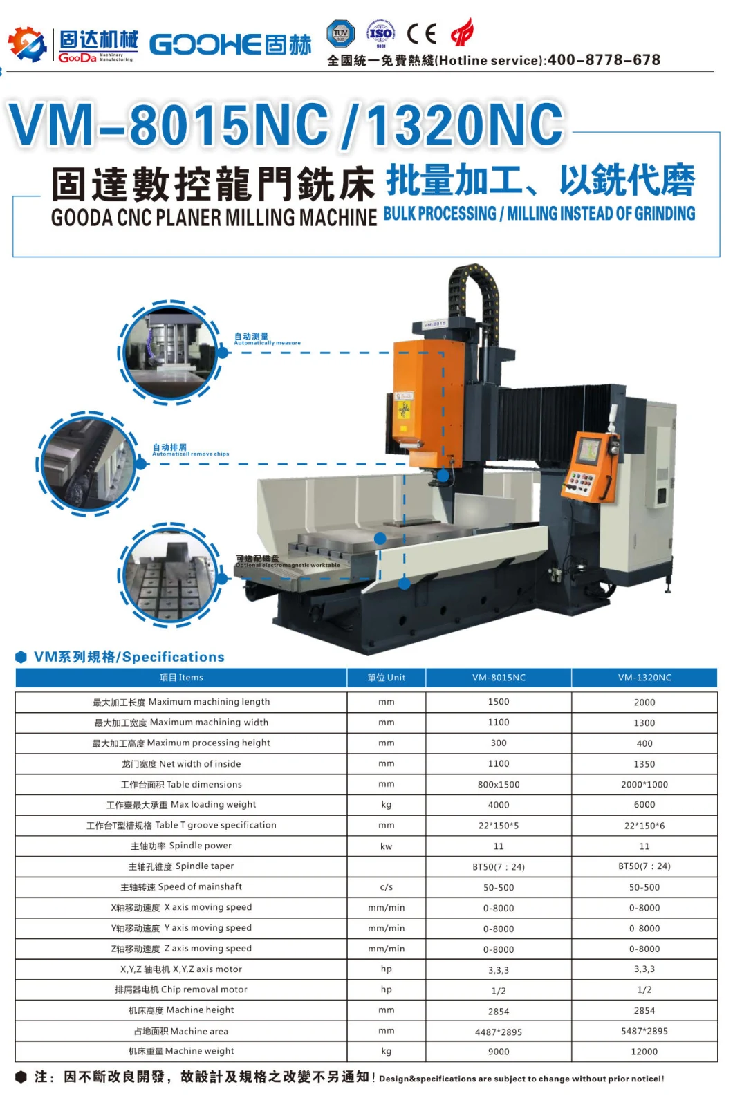 CNC Vertical Milling Machine for Making Precision Mould Steel Block with Ce Certification