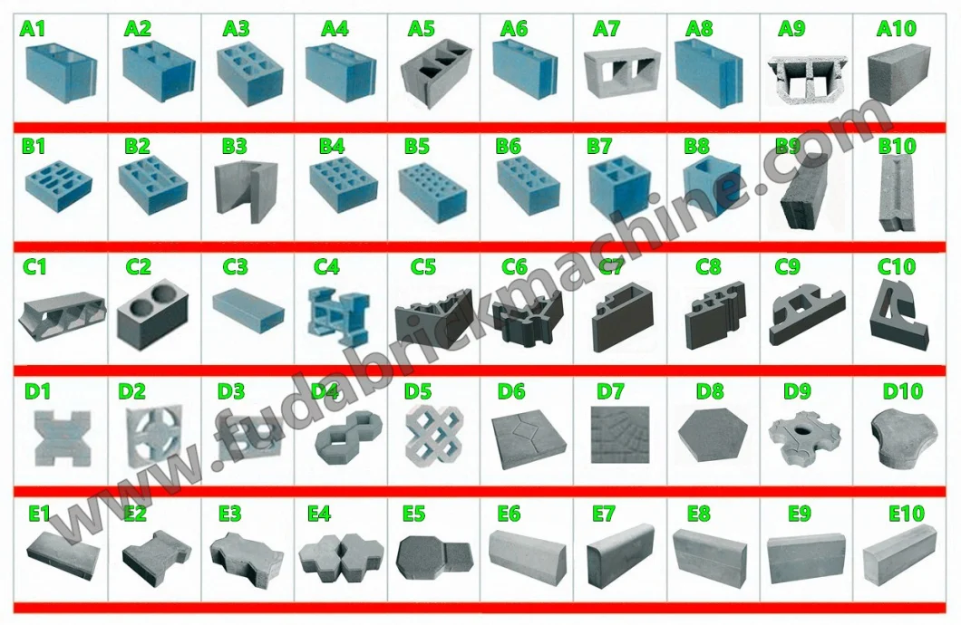 Fuda Qt4-15 Automatic Zig Zag Brick Machine Cabro Block Machine Solid Block Brick Making Machine