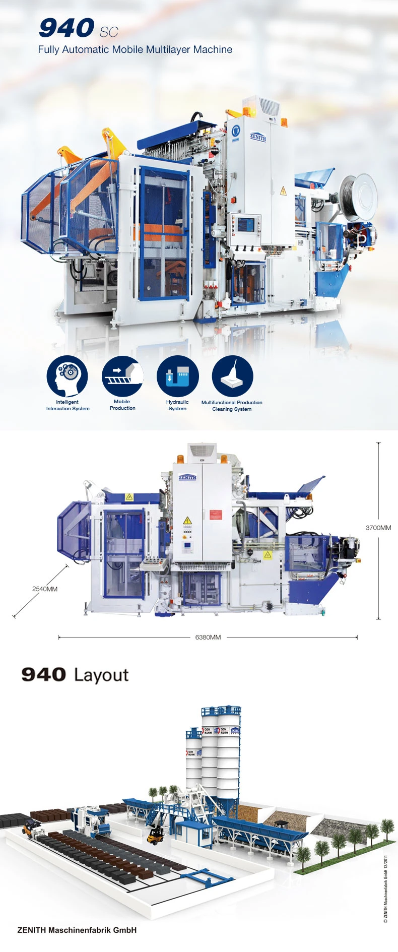 Zenith 940 Mobile Block Making Machine with CE/ISO Certification