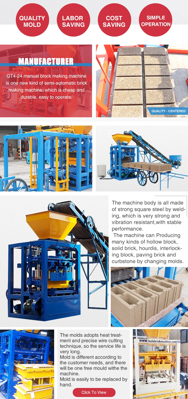 Qt4-24 Used Concrete Blocks Making Machines Price for Small Business Small Block Making Equipment