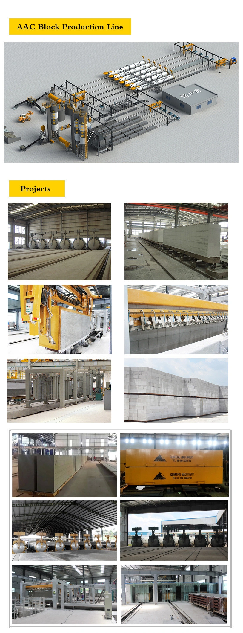 AAC Block Production Line/Qunfeng Fly Ash Block/AAC Plant/Brick Making Machine