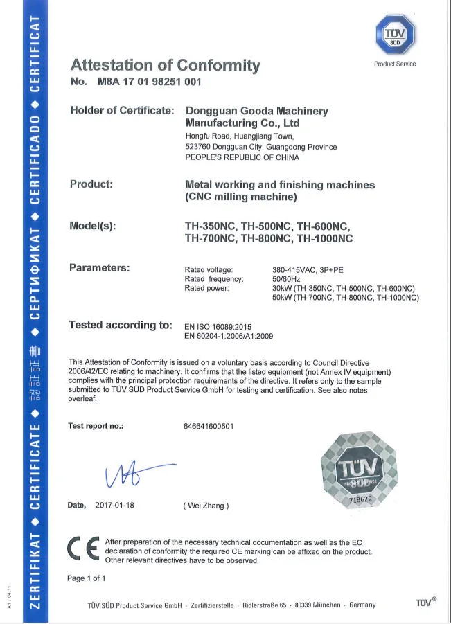 CNC Vertical Milling Machine for Making Precision Mould Steel Block with Ce Certification