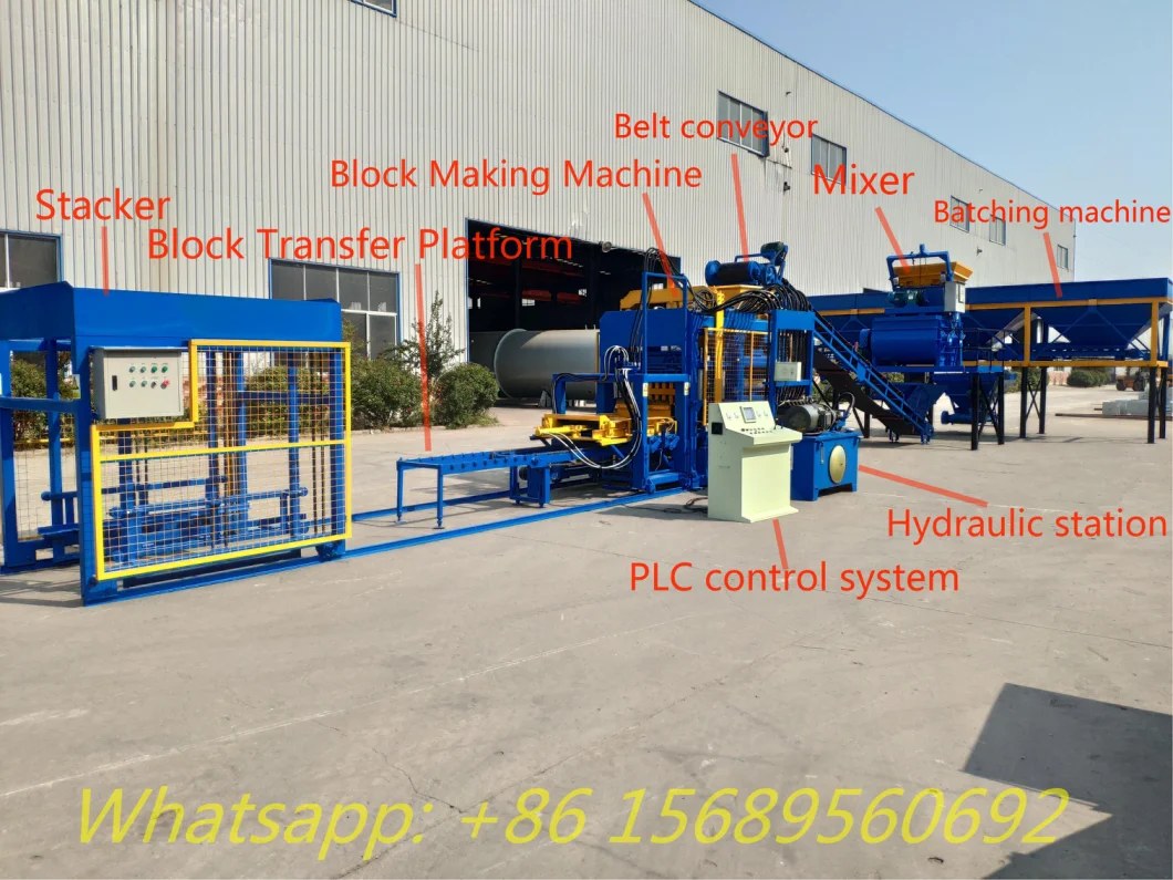 Qt 6-15 Automatic Concrete Cement Hollow Block/ Paver Block/ Solid Interlocking Block Making Machine