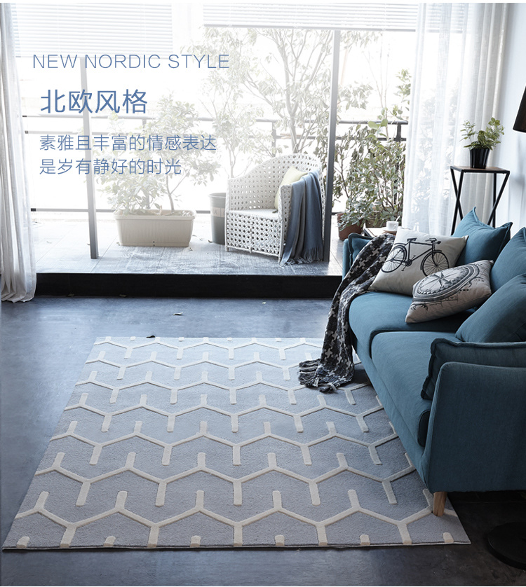 Grey Color Floor Carpets Area Rugs Wool Carpet Luxury Bamboo