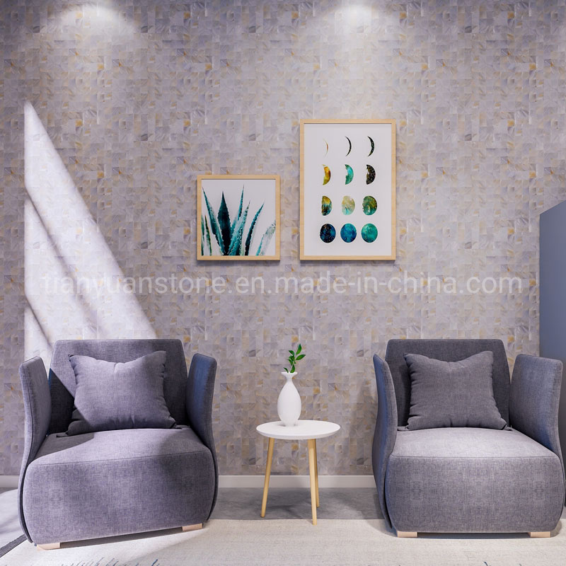 Mother of Pearl White Shell Mosaic Tiles for Wall Decoration, Backsplash