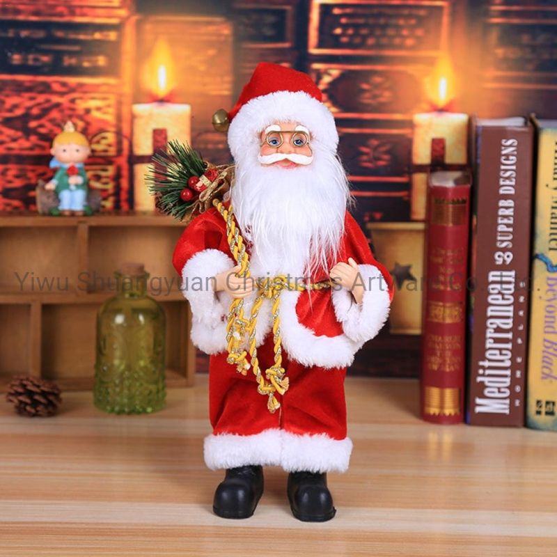 30cm Christmas Dancing Electric Santa Claus with Music Christmas Dolls Santa Claus Toys Xmas Figurines