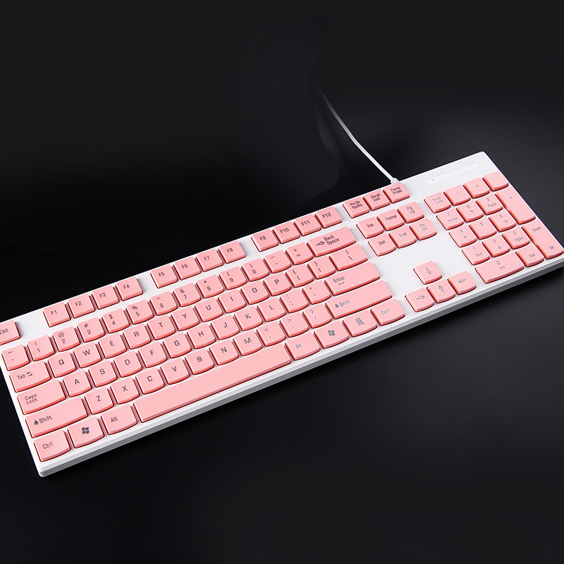 Newest Fashionable Pink Keyboard Luminous Mouse Wired USB Keyboard Mouse Combo