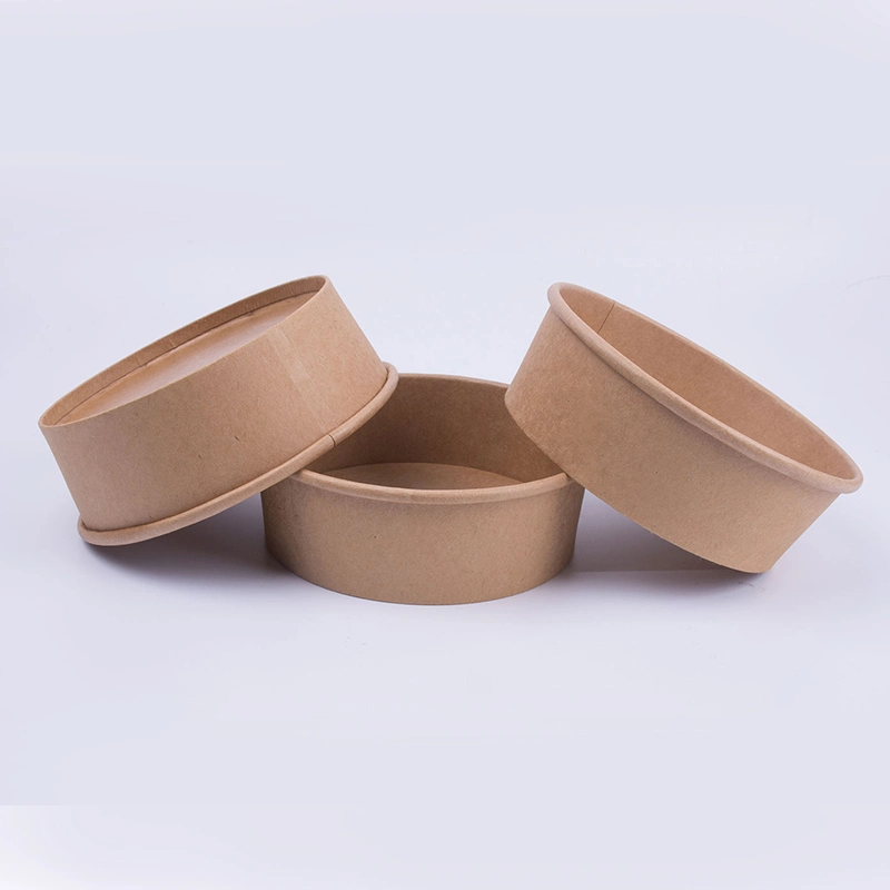 Biodegradable Kraft Paper Salad Bowl Takeaway Paper Bowl