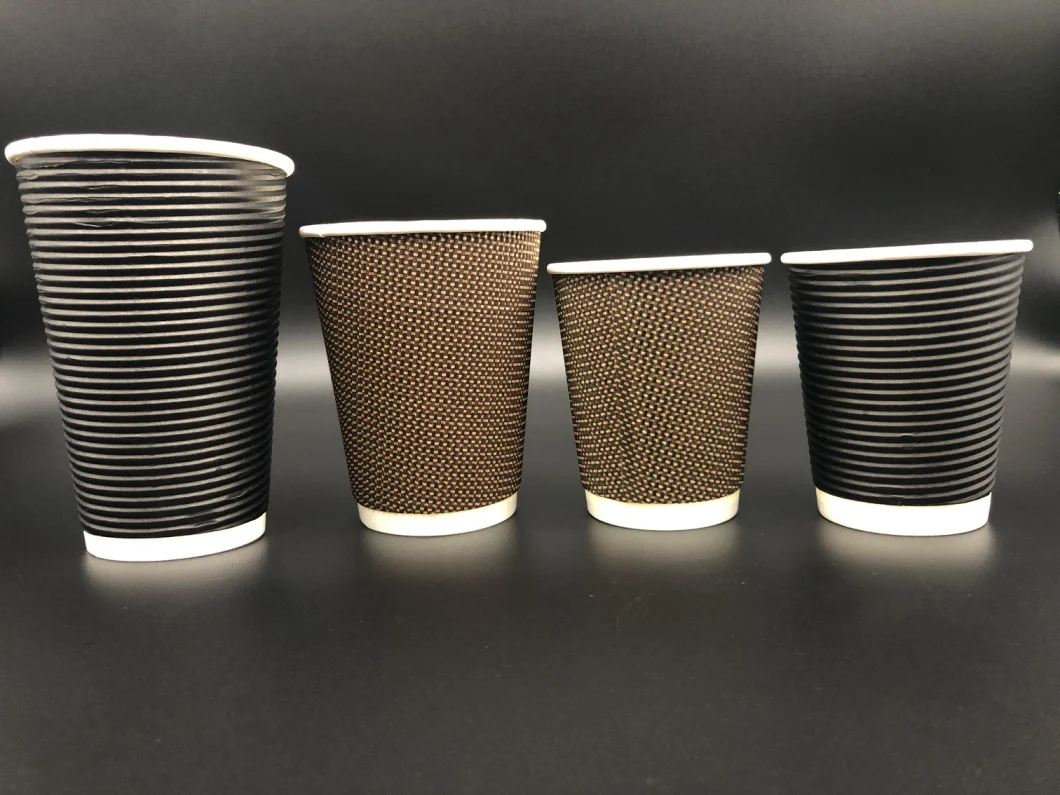 Custom Paper Cup, Hot Paper Cup, Disposable Ripple Wall Paper Coffee Cup