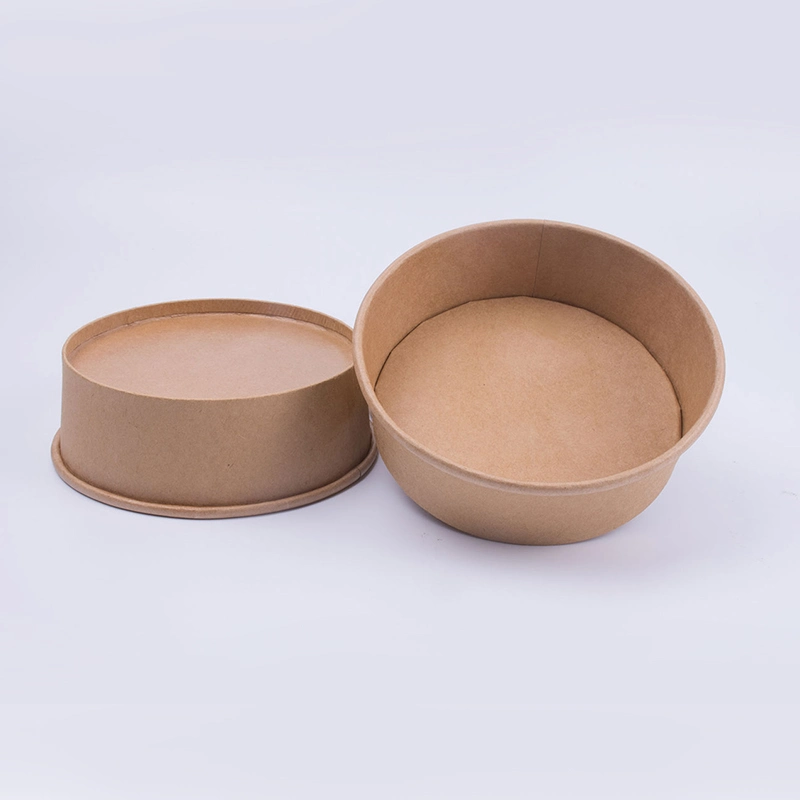 Biodegradable Kraft Paper Salad Bowl Takeaway Paper Bowl