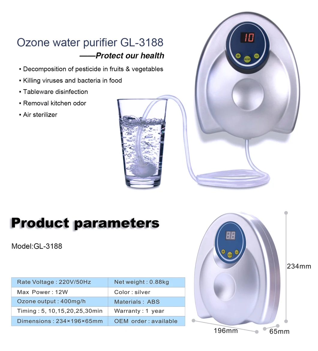 Water Ozone Purifier for Vegetable Fruit Ozone Generator