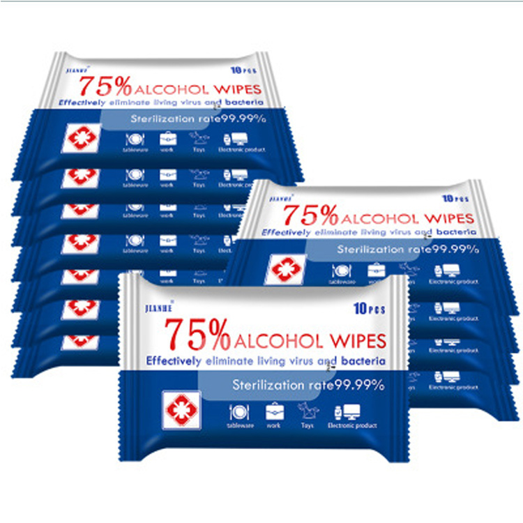 Portable 75%Alcohol Wet Wipes Multi-Purpose Anti Bacterial Wet Wipe