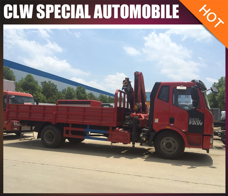 China FAW 5-10ton Lorry Truck Mounted Knuckle Crane