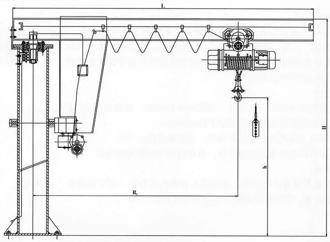 Pillar Mounted Jib Cranes Height Quality Bz Swing Cantilever Crane Other Cranes