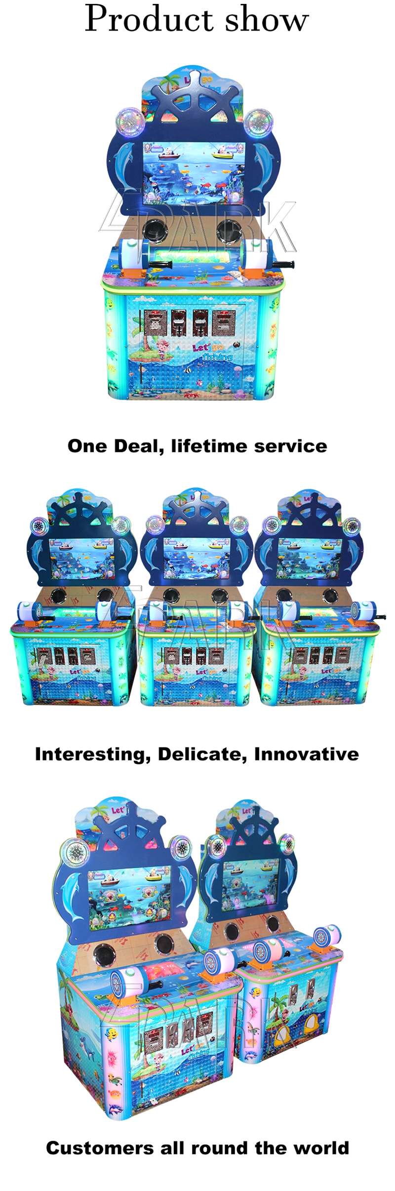 Amusement Equipment Coin Pusher Fishing Simulator Machine Coin Operated Fishing Game Machine