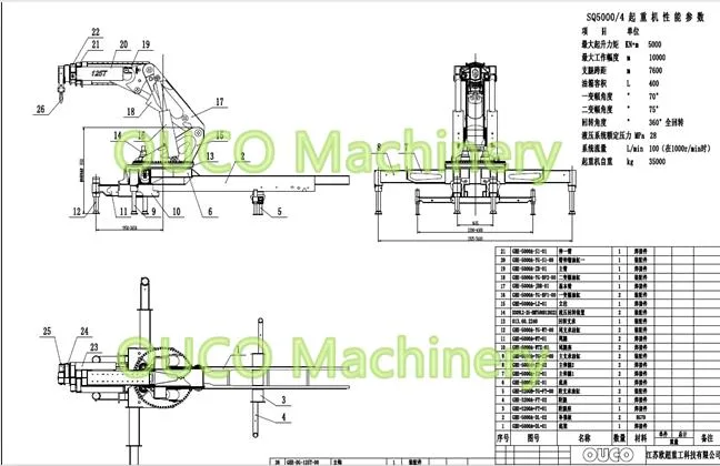 Heavy Duty Truck Mounted Crane Powerful Hydraulic Crane Easy Moving