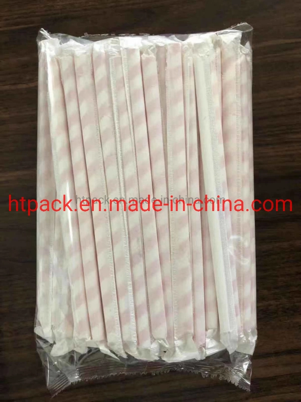 Hongtai Paper Wrapping or OPP Wrapping Drinking Straws Packing Machine