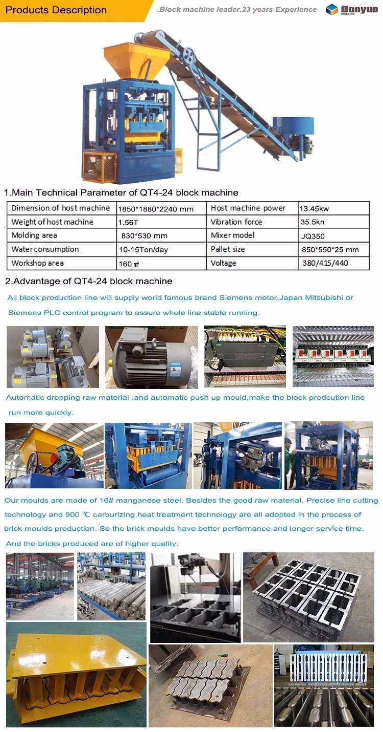 Manual Solid Brick Making Machines Qt4-24 Concrete Block Making Machine Price Brick Making Machine Small