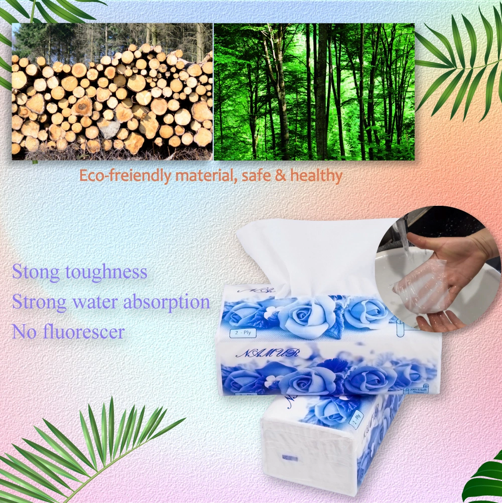 OEM Branding Design 100 Sheets Ultra Soft Facial Tissue Car Tissue Paper Natural Wood Pulp