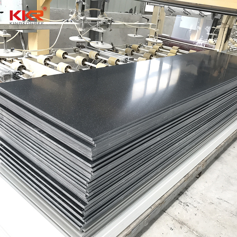 Wholesale Luxury Building Black Grains Chips Solid Surface Sheet