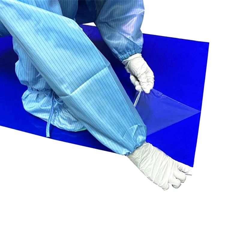 Best Sale 32 or 40 Micron 30 Sheets Blue PE Cleanroom Factory Use Sticky Door Mat