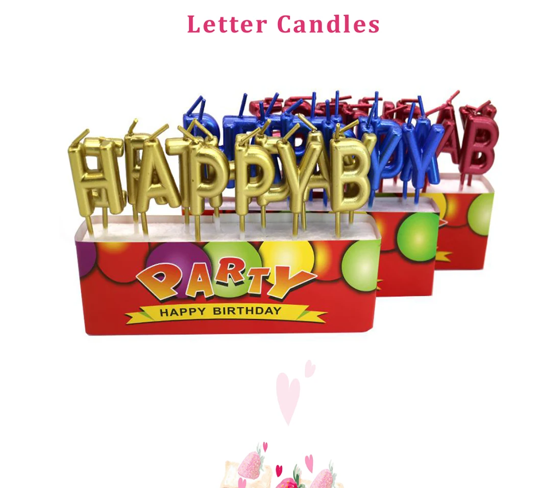 Happy Birthday Cake Candles Colorful Birthday Letter Candles for Baby Birthday Party