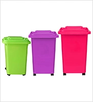 Plastic Dustbin 240L Plastic Waste Bins with Two Wheels Trash Can Waste Container Mv-240A