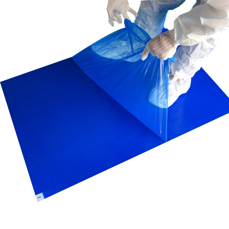 Best Sale 32 or 40 Micron 30 Sheets Blue PE Cleanroom Factory Use Sticky Door Mat