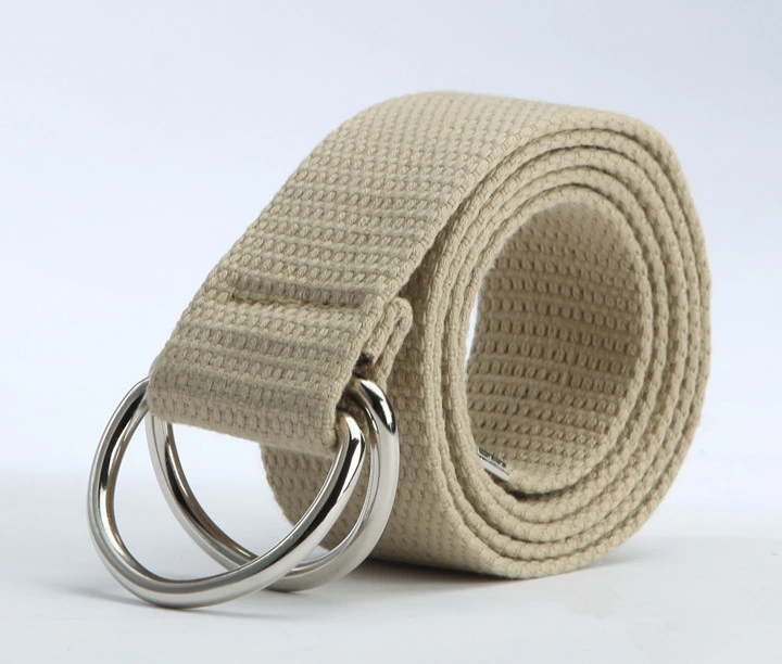 Mens & Womens Canvas Belt with Black D-Ring 1 1/2