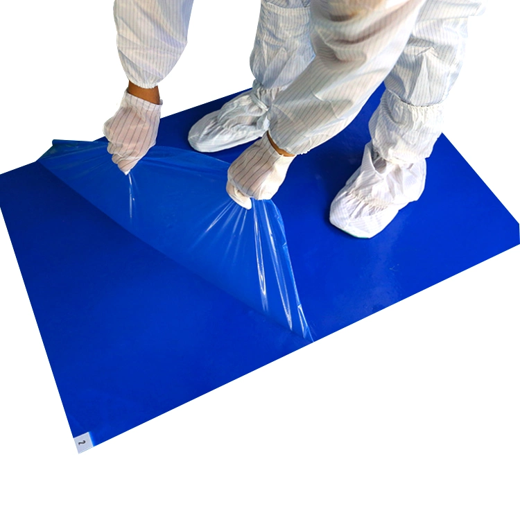 Best Sale 32 or 40 Micron 30 Sheets Blue PE Cleanroom Factory Use Sticky Door Mat