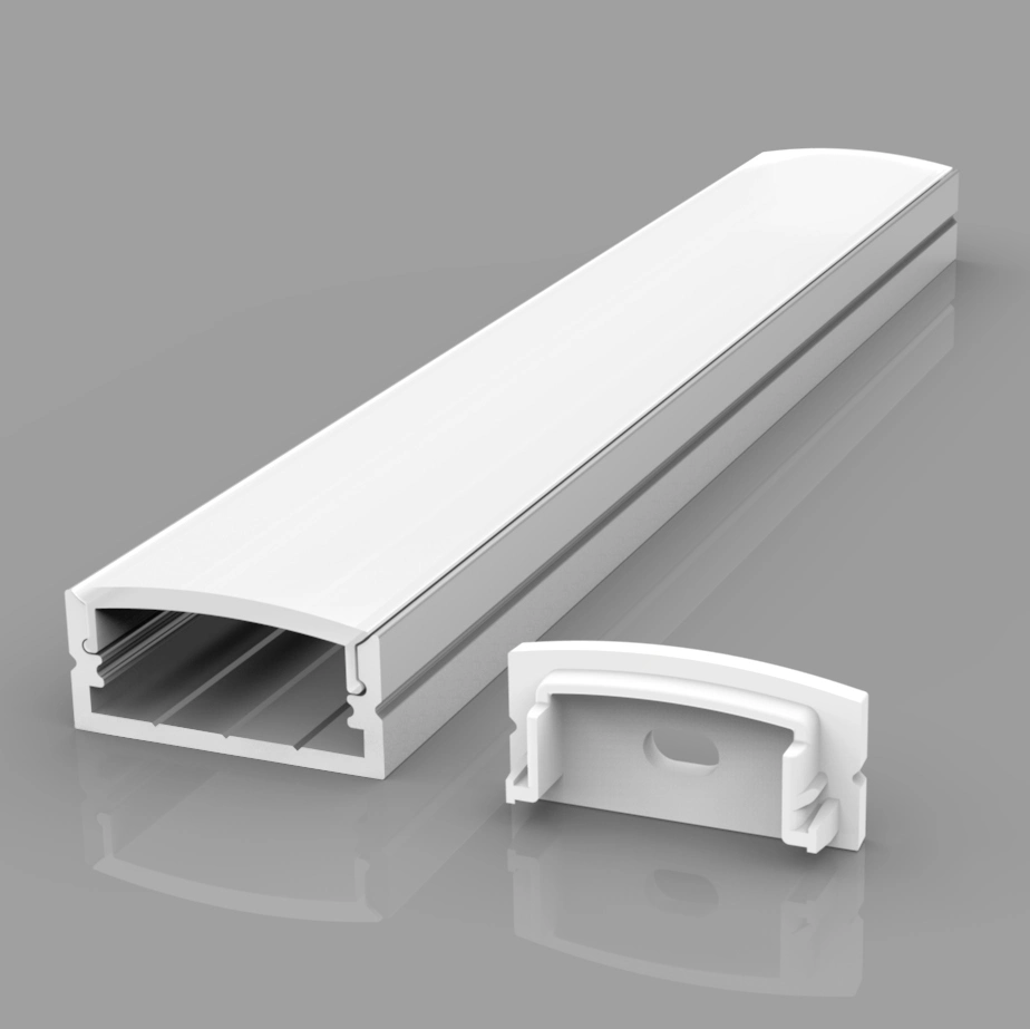 Extra Wide Flat LED Profile 2 Metres with Low PC Cover