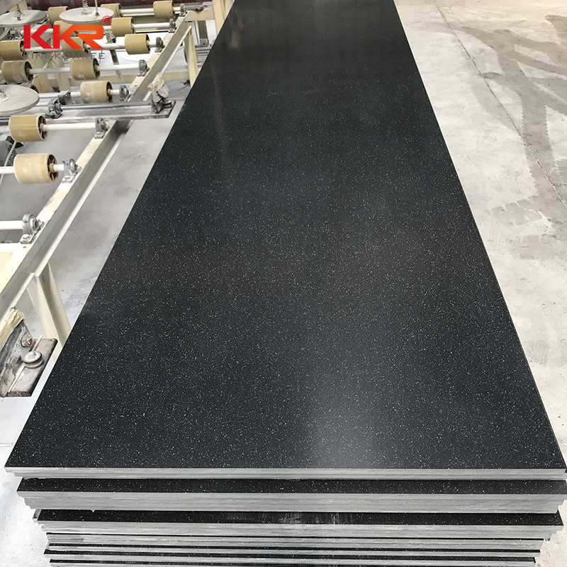 Wholesale Luxury Building Black Grains Chips Solid Surface Sheet