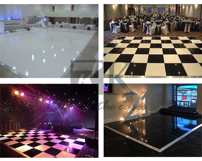 Cheap Portable Wooden Dance Floor Black&White LED/RGB Dance Floor