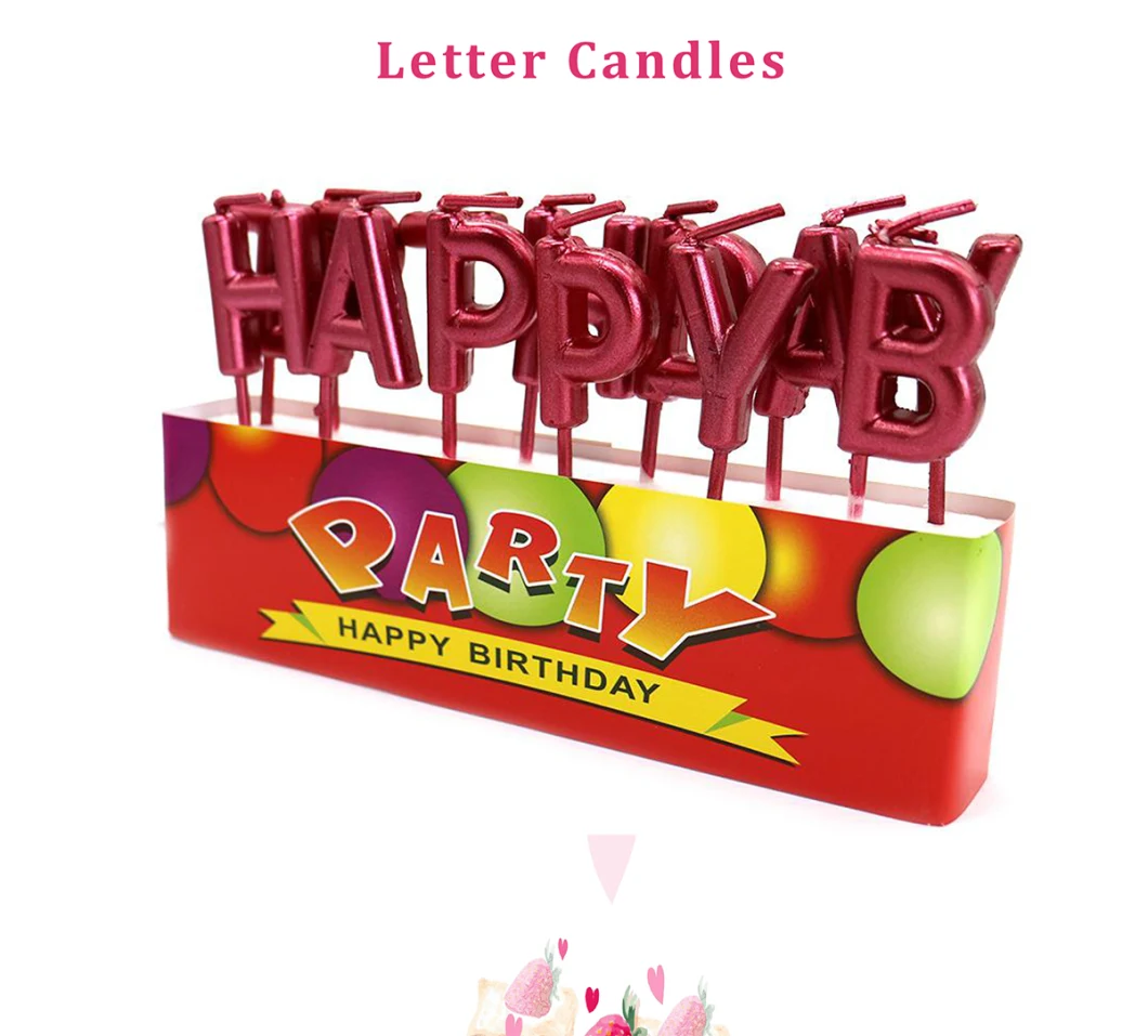 Happy Birthday Cake Candles Colorful Birthday Letter Candles for Baby Birthday Party