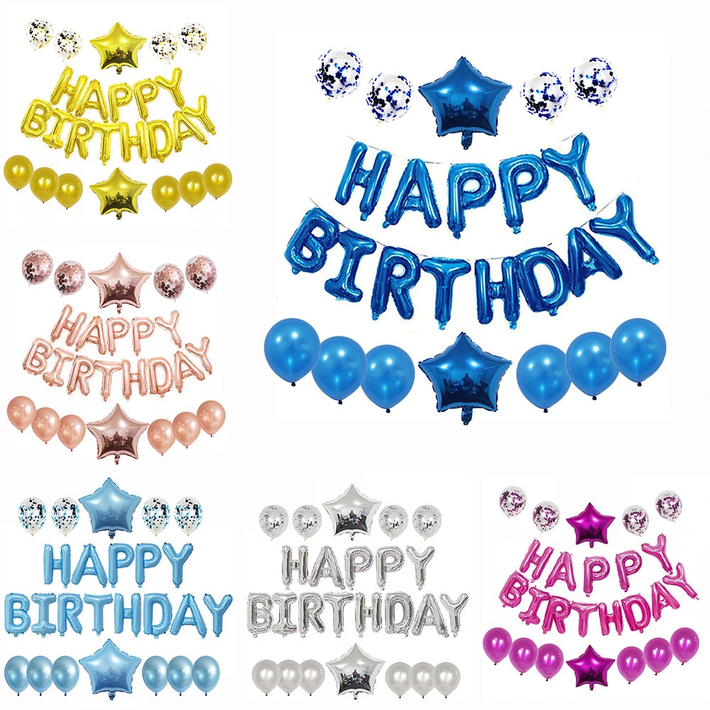 16 Inches Happy Birthday Letter Set Party Decoration Aluminum Film Balloon for Birthday Party Decoration