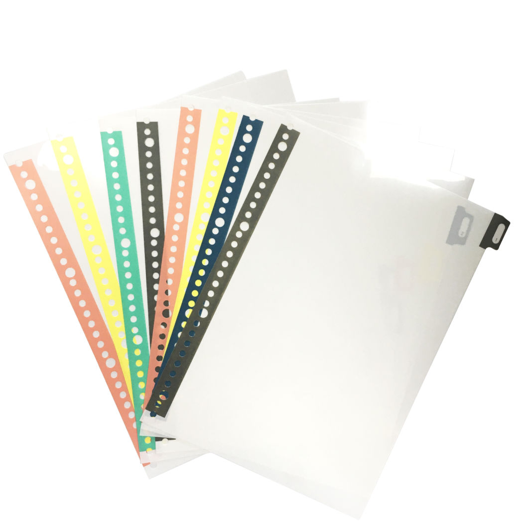 Insert Pages for Binder, Colorful Tabs, Recycled PVC Tabs for Inner Pages, Customized Materails Are Welcome.