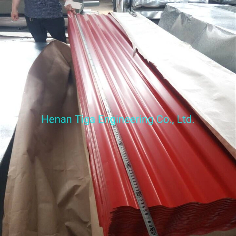 Embossed Corrugated Color Coated Galvanized Steel Sheeting PPGI Roof Tile