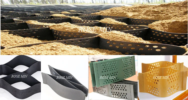 Confinement System Black Smooth Surface HDPE Plastic Geocell for Slope Protection