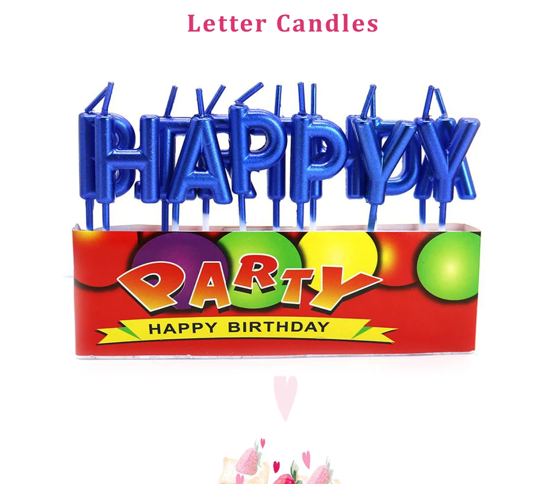 Happy Birthday Cake Candles Colorful Birthday Letter Candles for Baby Birthday Party