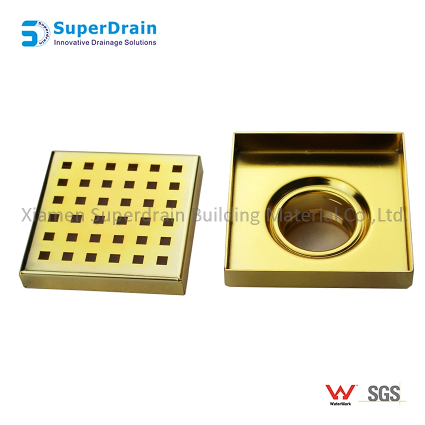 Black Cupc Square Drain Bathroom Drain Floor Stainless Steel 304/316 Floor Drain