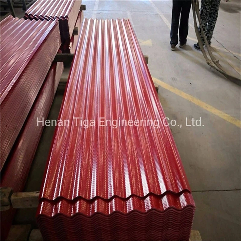 Embossed Corrugated Color Coated Galvanized Steel Sheeting PPGI Roof Tile