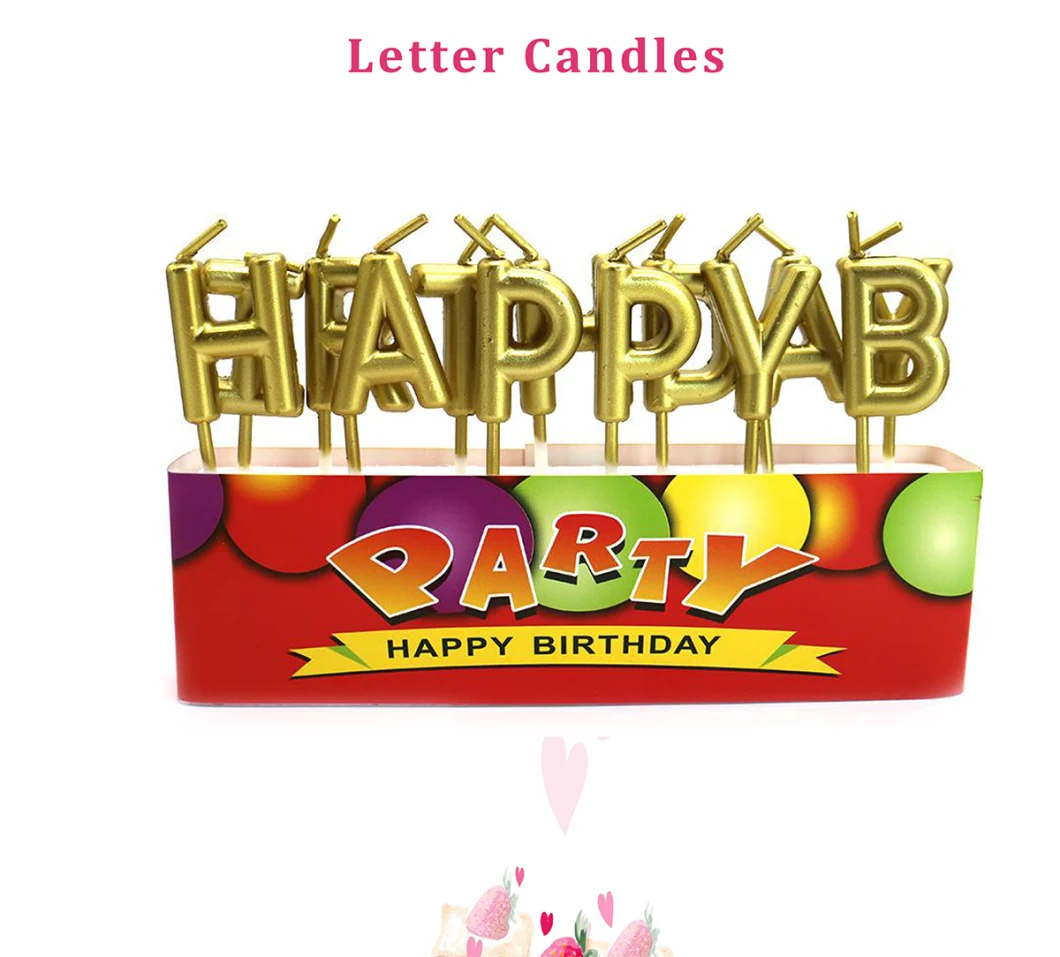 Happy Birthday Cake Candles Colorful Birthday Letter Candles for Baby Birthday Party