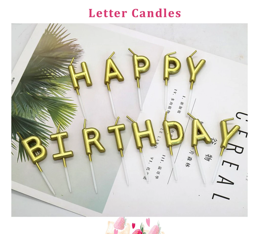 Happy Birthday Cake Candles Colorful Birthday Letter Candles for Baby Birthday Party