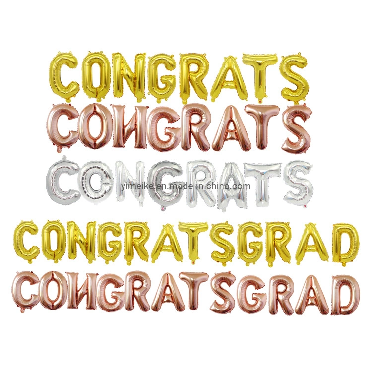 Decorate The Congrats Grad Aluminum Foil Balloon Set for Graduation Party