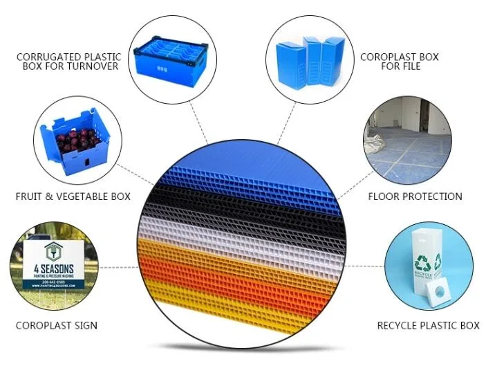 Recyclable Plastic PP Coroplast Corrugated Foldable Standard Corflute Sizes Box